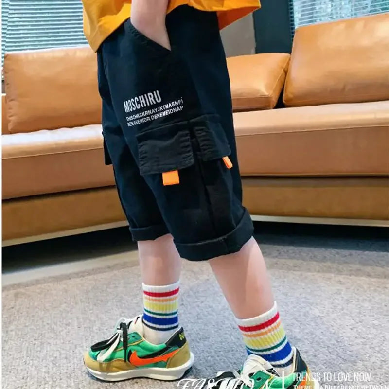 Boys Summer Loose Cargo Shorts