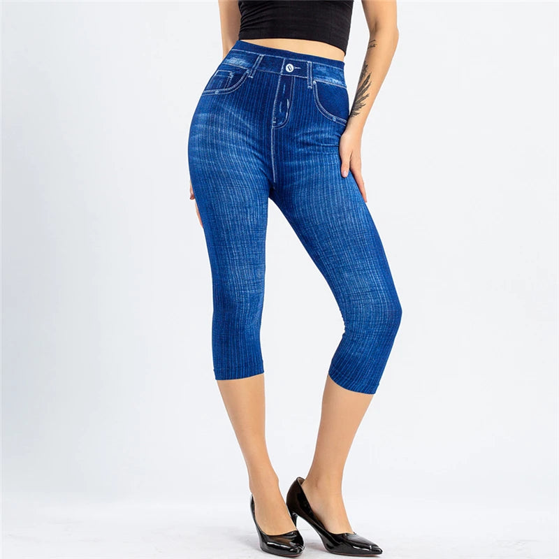 High Waist Skinny Capri Jeans