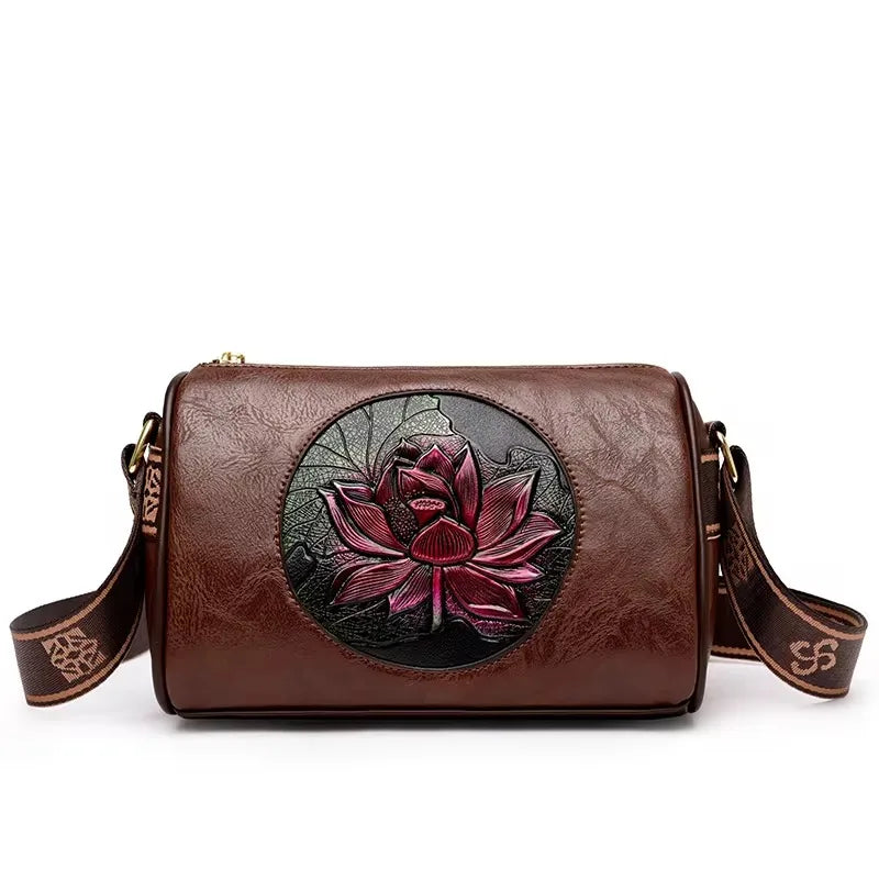 Luxury Print Leather Women’s Shoulder Bag