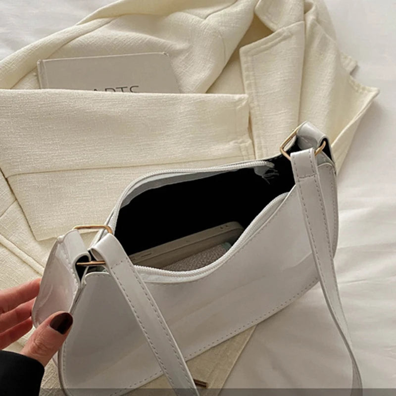 Retro Solid Color PU Leather Shoulder Bag