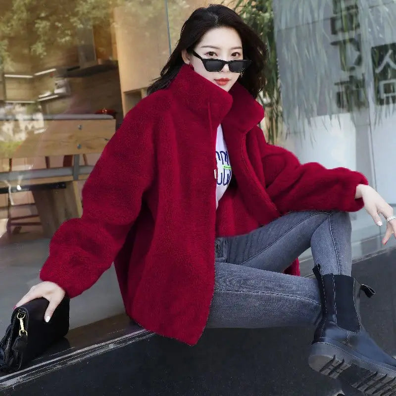 Women’s Double Coral Fleece Winter Coat