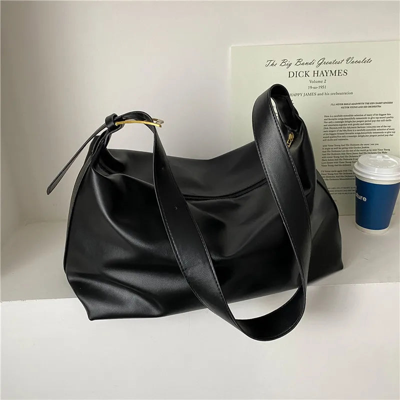 Vintage PU Leather Boston Handbag