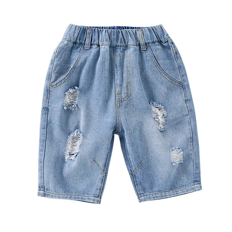 Boys' Casual Ripped Denim Shorts