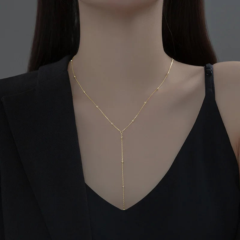 Silver Round Bead Choker Necklace