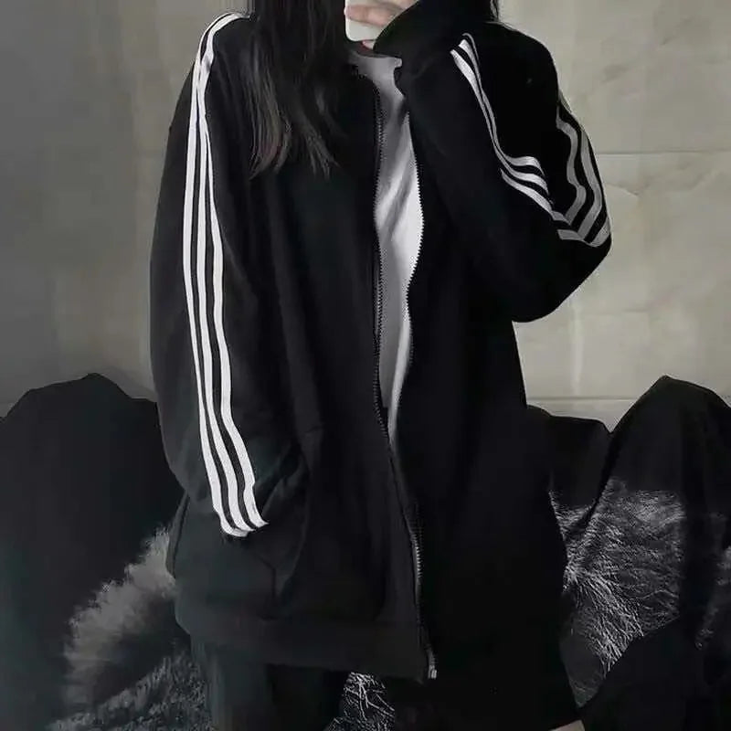 Women’s Belted Loose-Fit Baseball Jacket
