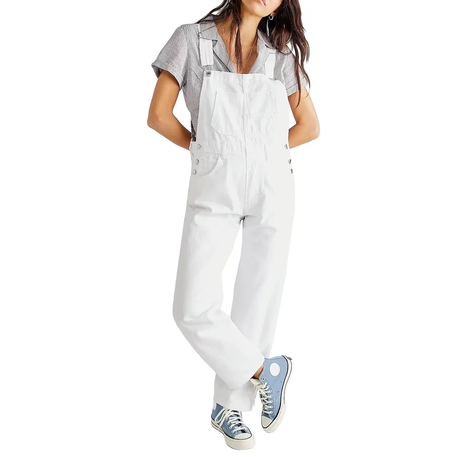 Fashionable Loose Denim Overalls