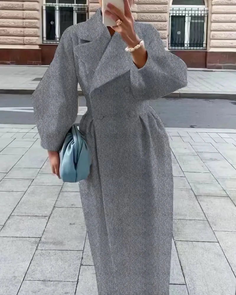Winter Coat for Women Elegant Lantern Sleeve