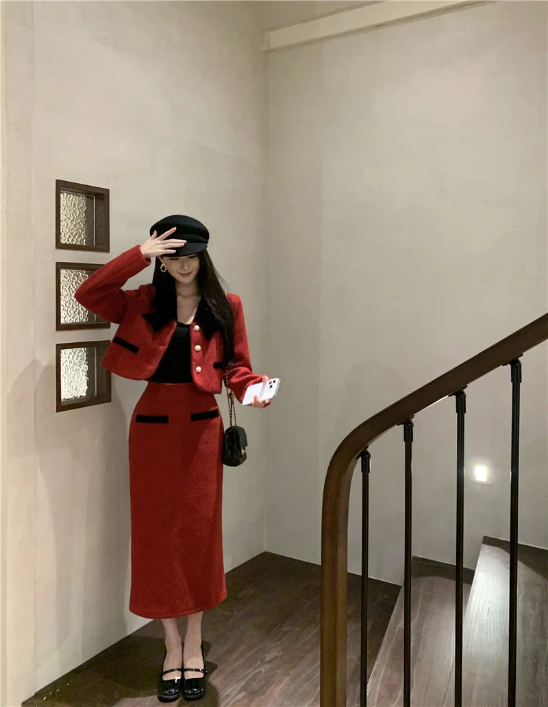Winter Outfit Women 2024 New Elegant Lady Thickened