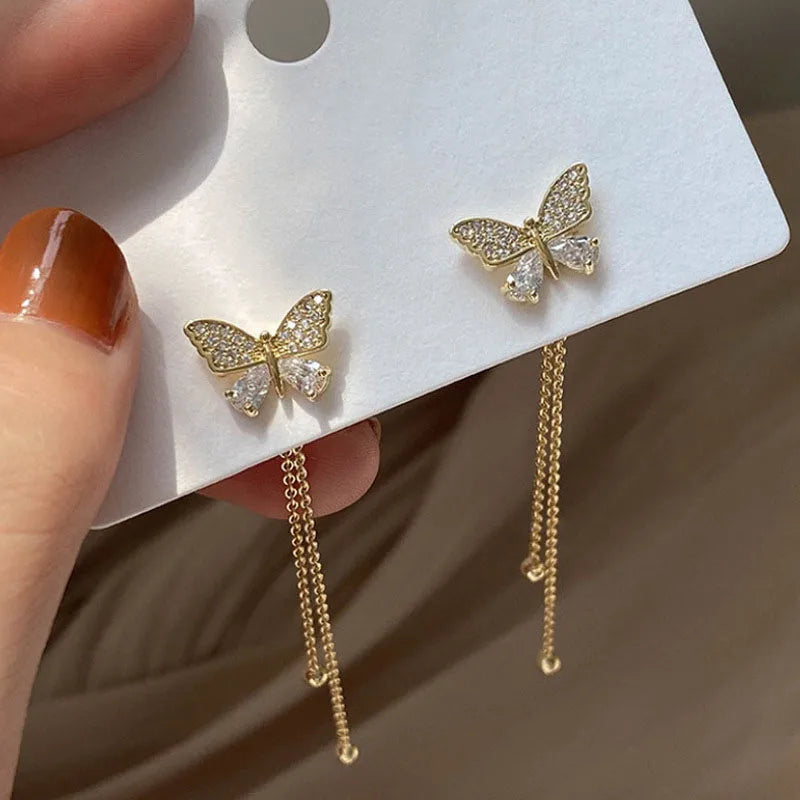 Exquisite Butterfly Tassel Earrings