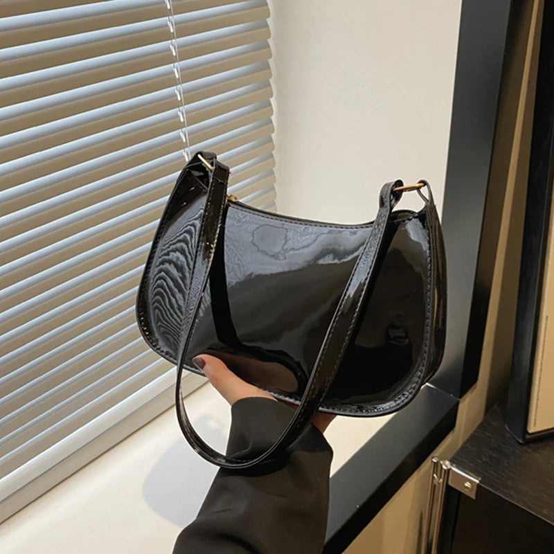 Retro Solid Color PU Leather Shoulder Bag