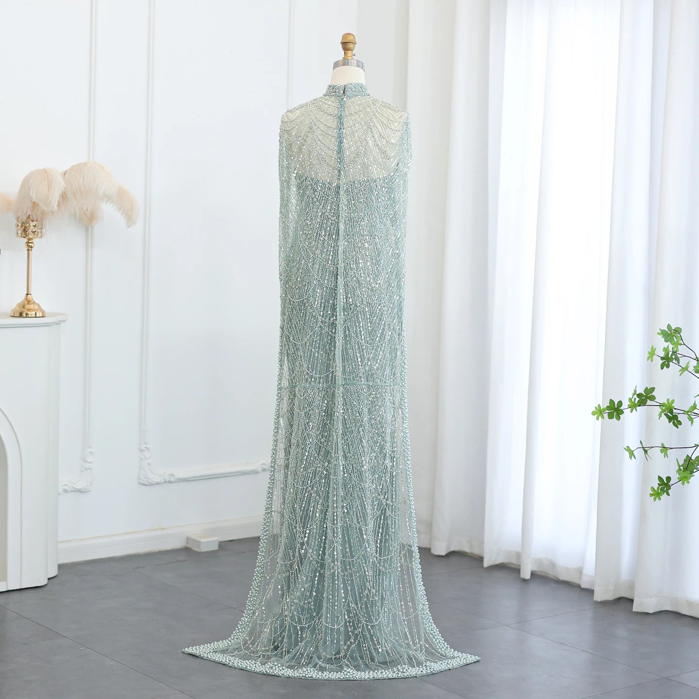 Sharon Said Luxury Pearls Dubai Champagne Evening Dresses