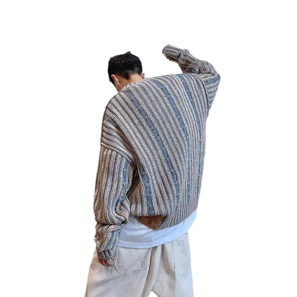 Vintage Double-Sided Denim Knit Sweater
