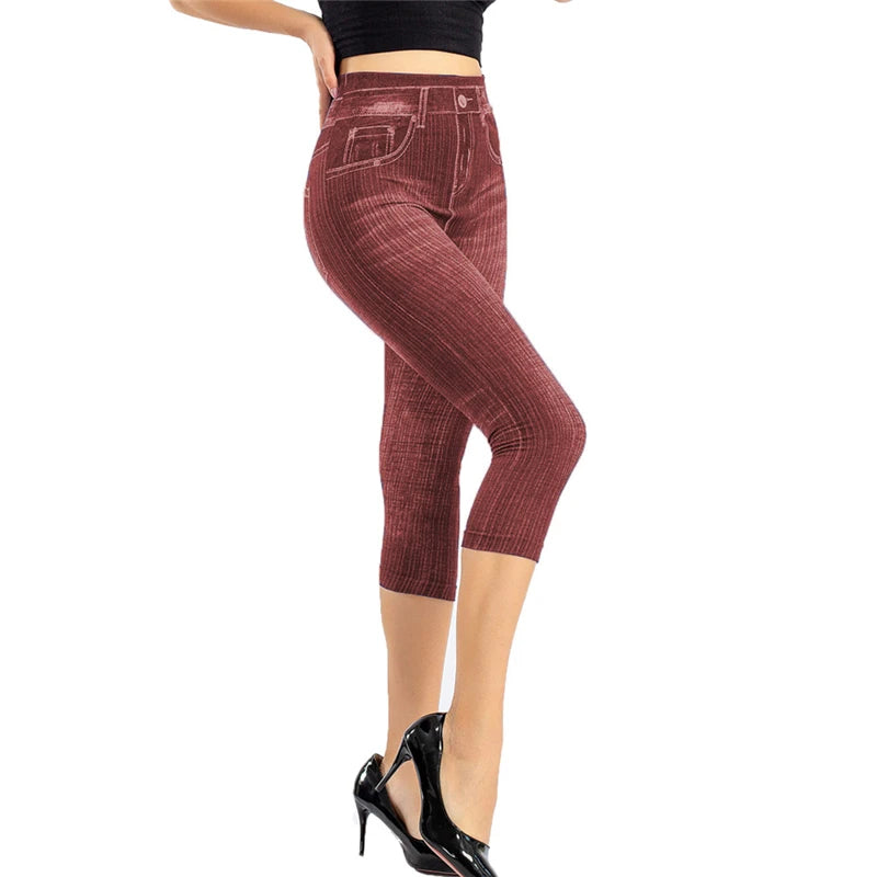High Waist Skinny Capri Jeans