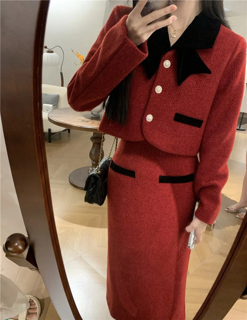 Winter Outfit Women 2024 New Elegant Lady Thickened