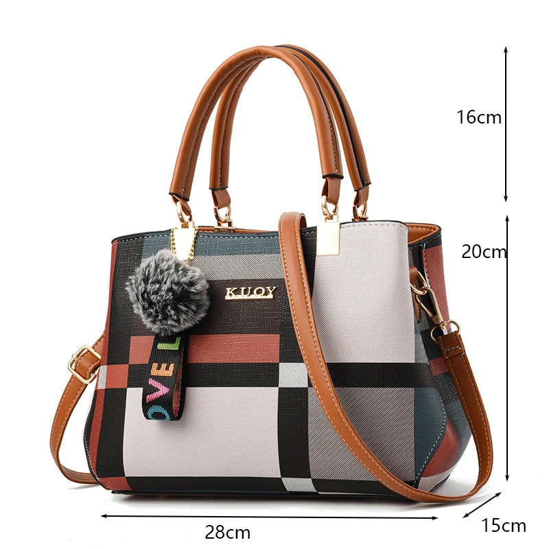 PU Leather Luxury Crossbody Tote Bag