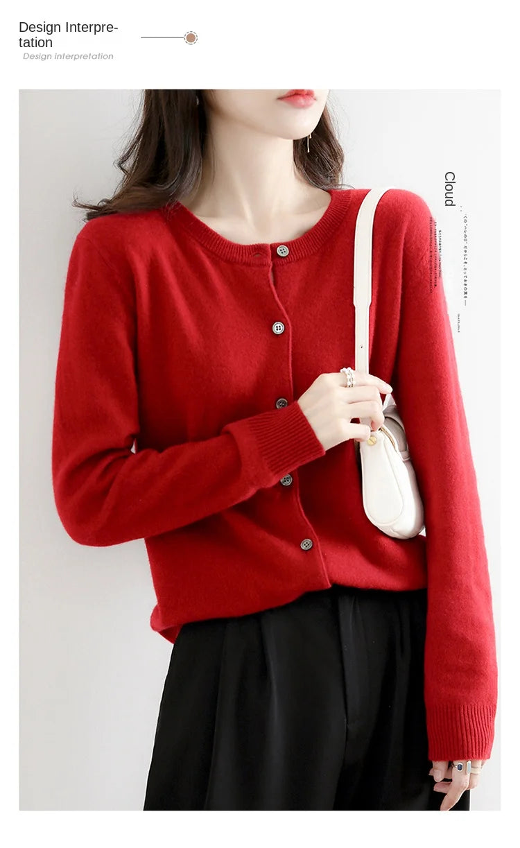Worsted Spring & Autumn Women's Cardigan