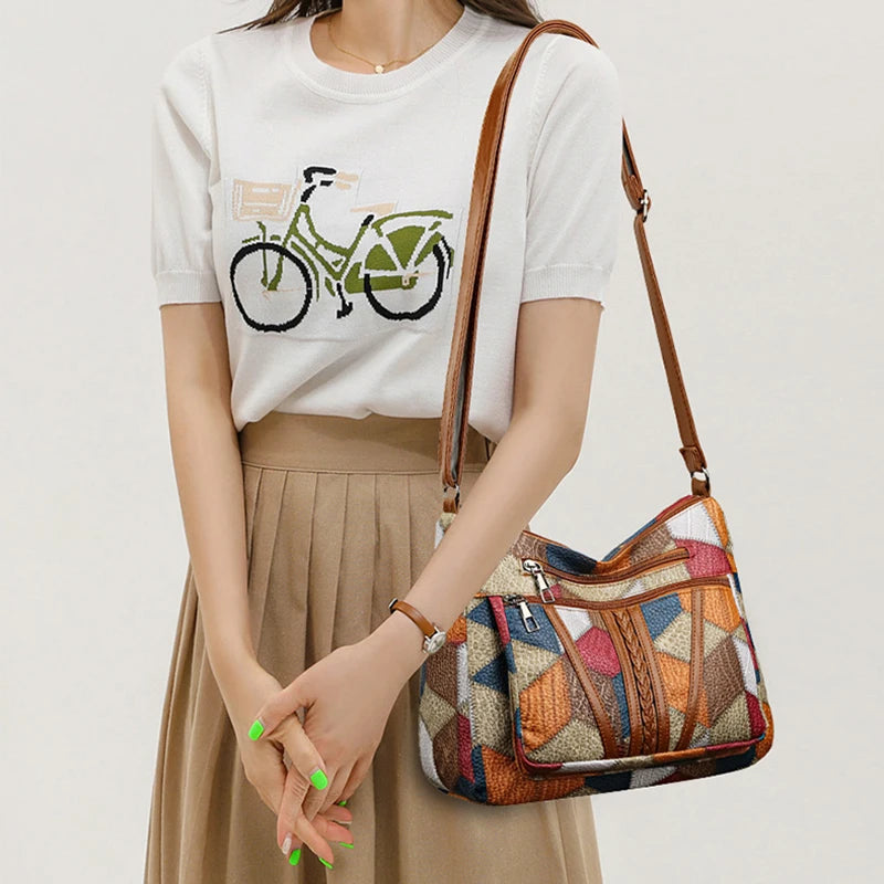 Elegant Vintage Multi-pocket Crossbody Bag