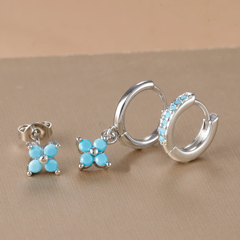3PCS Korean Stainless Steel Hoop Earrings Set