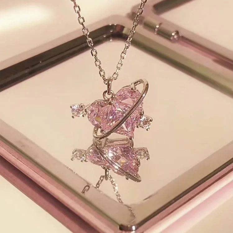 Crystal Zircon Butterfly Pendant Necklace