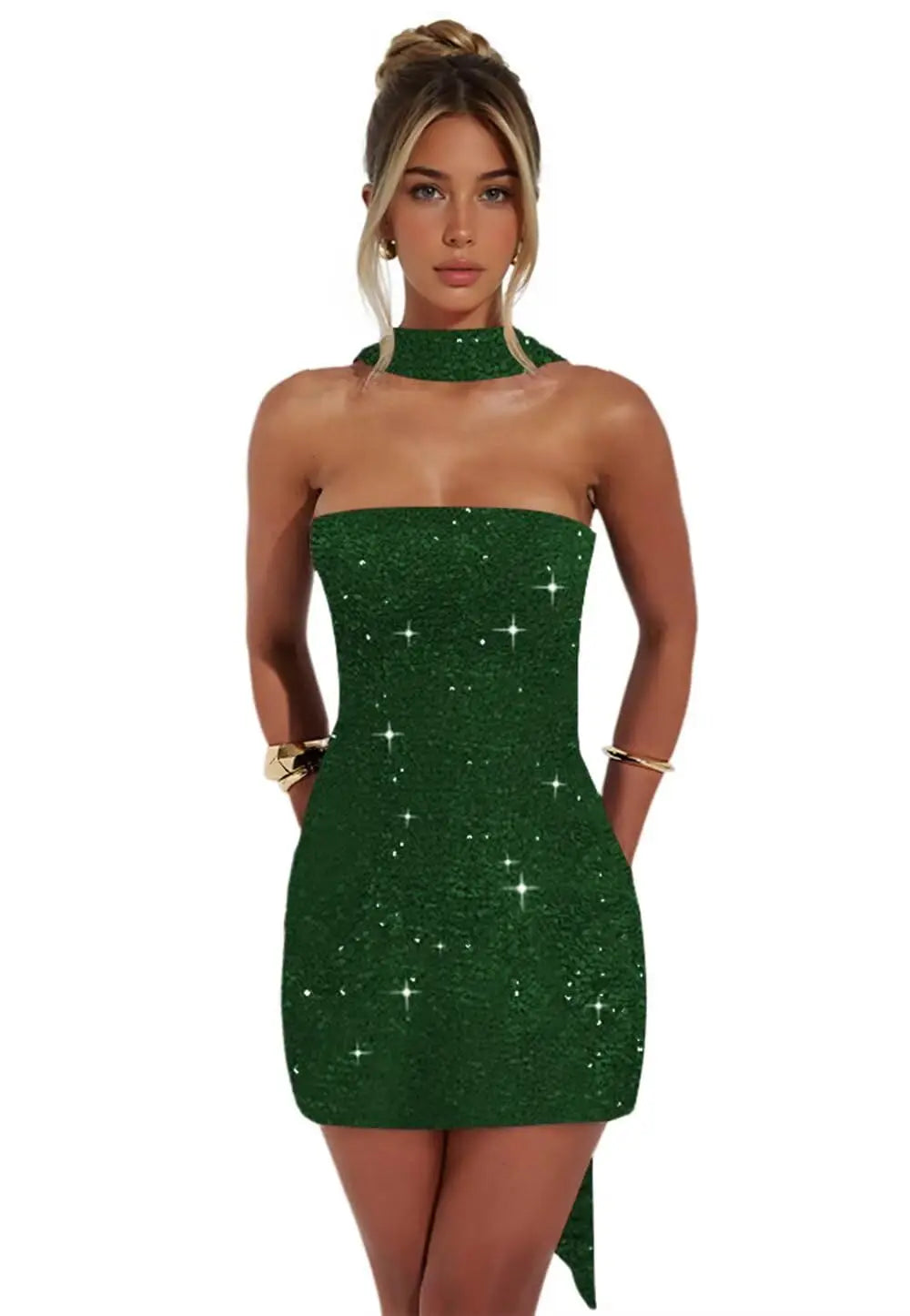 Short Homecoming Dresses for Teens Strapless Sparkle Sequin Evening Gown Tight Mermaid