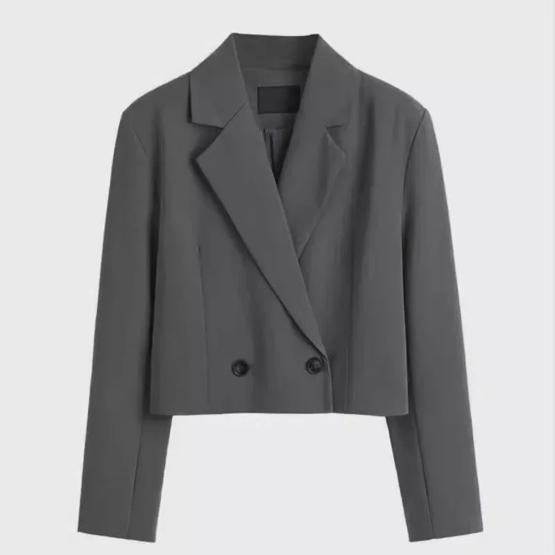 Elegant Slimming Cropped Suit Jacket for Women