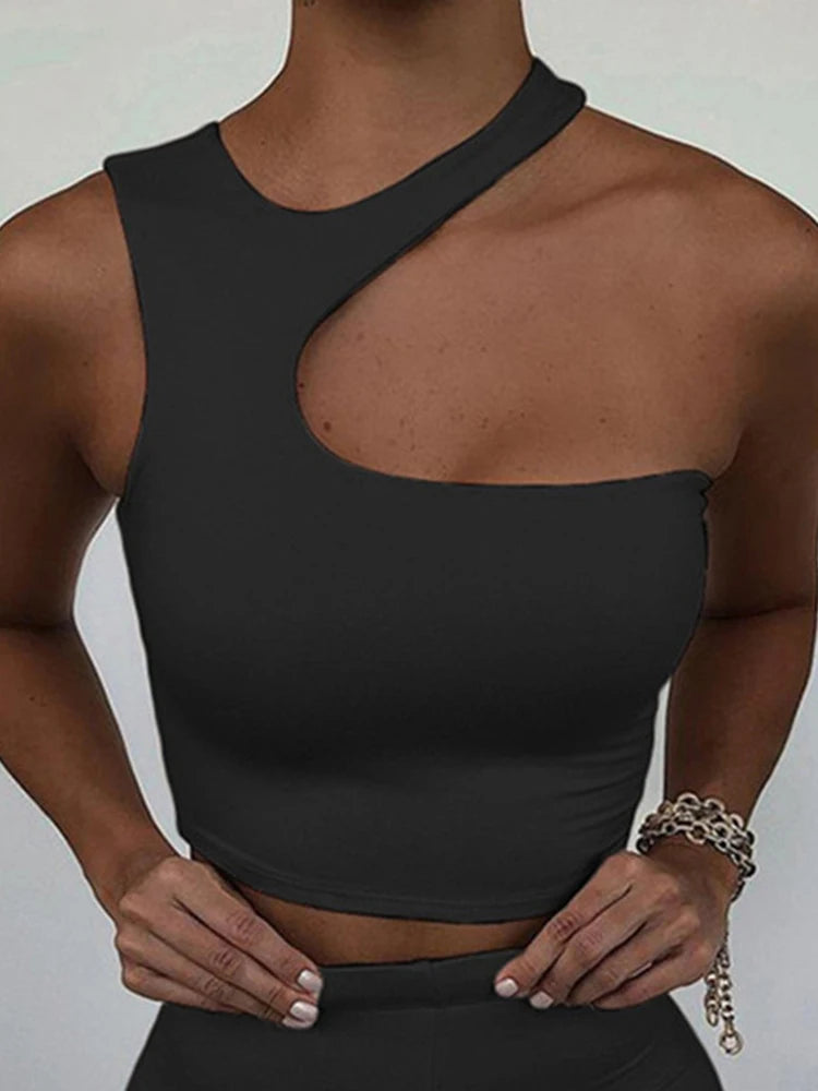 Sexy Cut-Out Off-Shoulder Crop Top