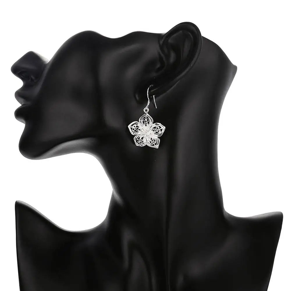 925 Sterling Silver Flower Jewelry Set