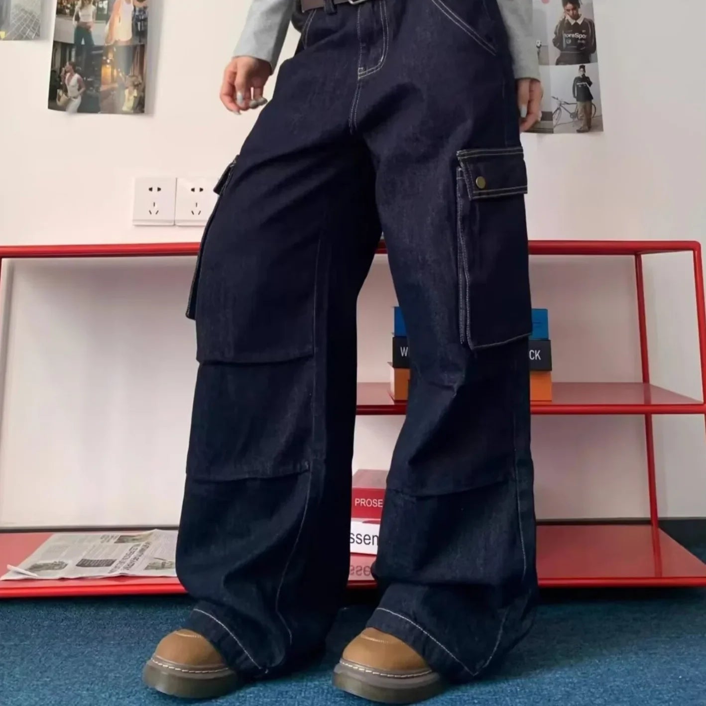 Casual Hip Hop Style Letter Print Men's Jeans Hong Kong Fashion High Street Trendy Long Pants Autumn New Arrival