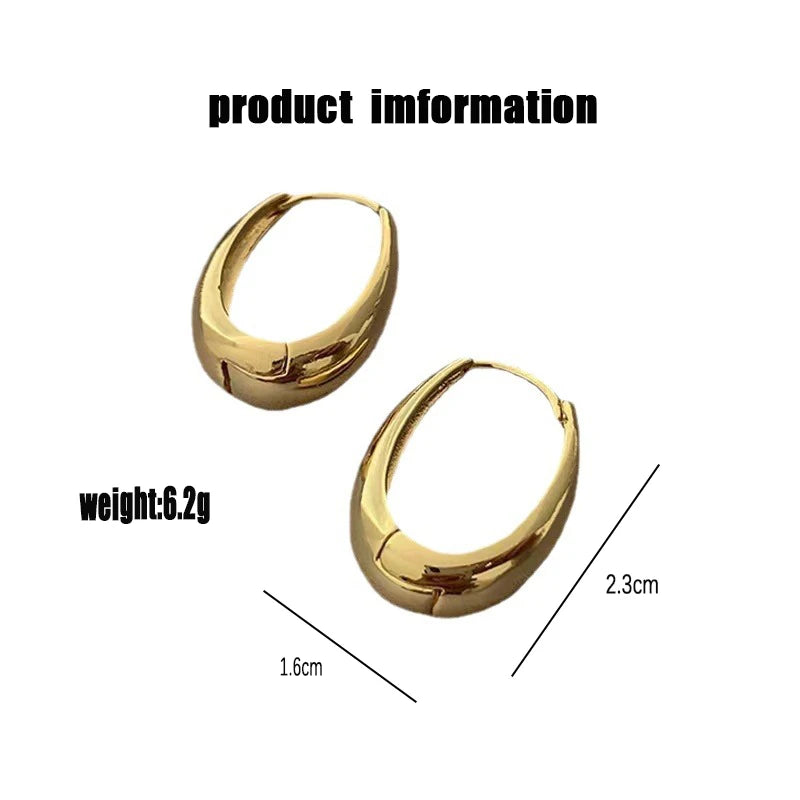 Vintage Round Stud Earrings 18K Gold Plated