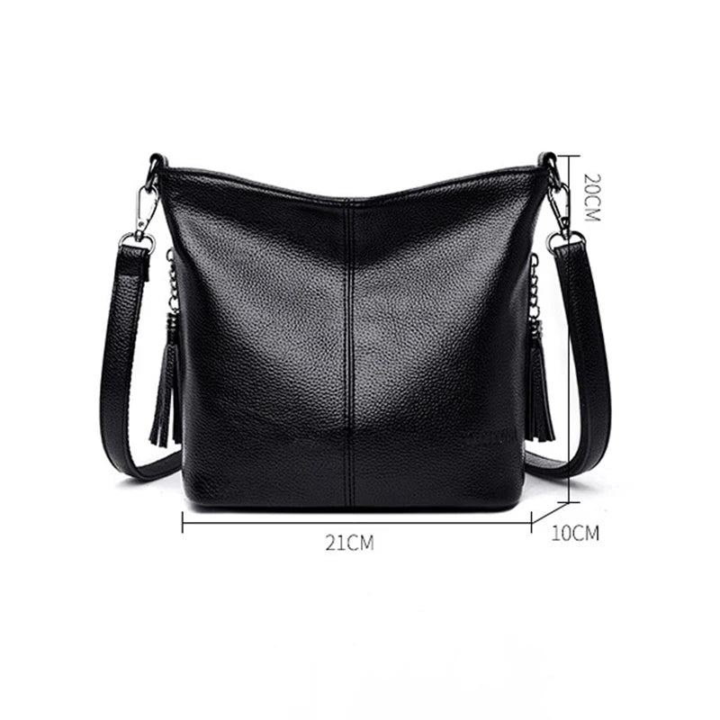 Tassel Leather Crossbody Bag for Women
