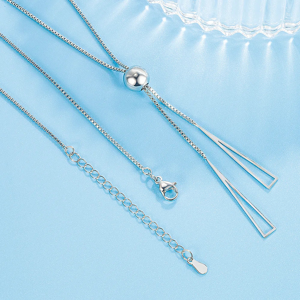 Sterling Silver Triangle Pendant Set