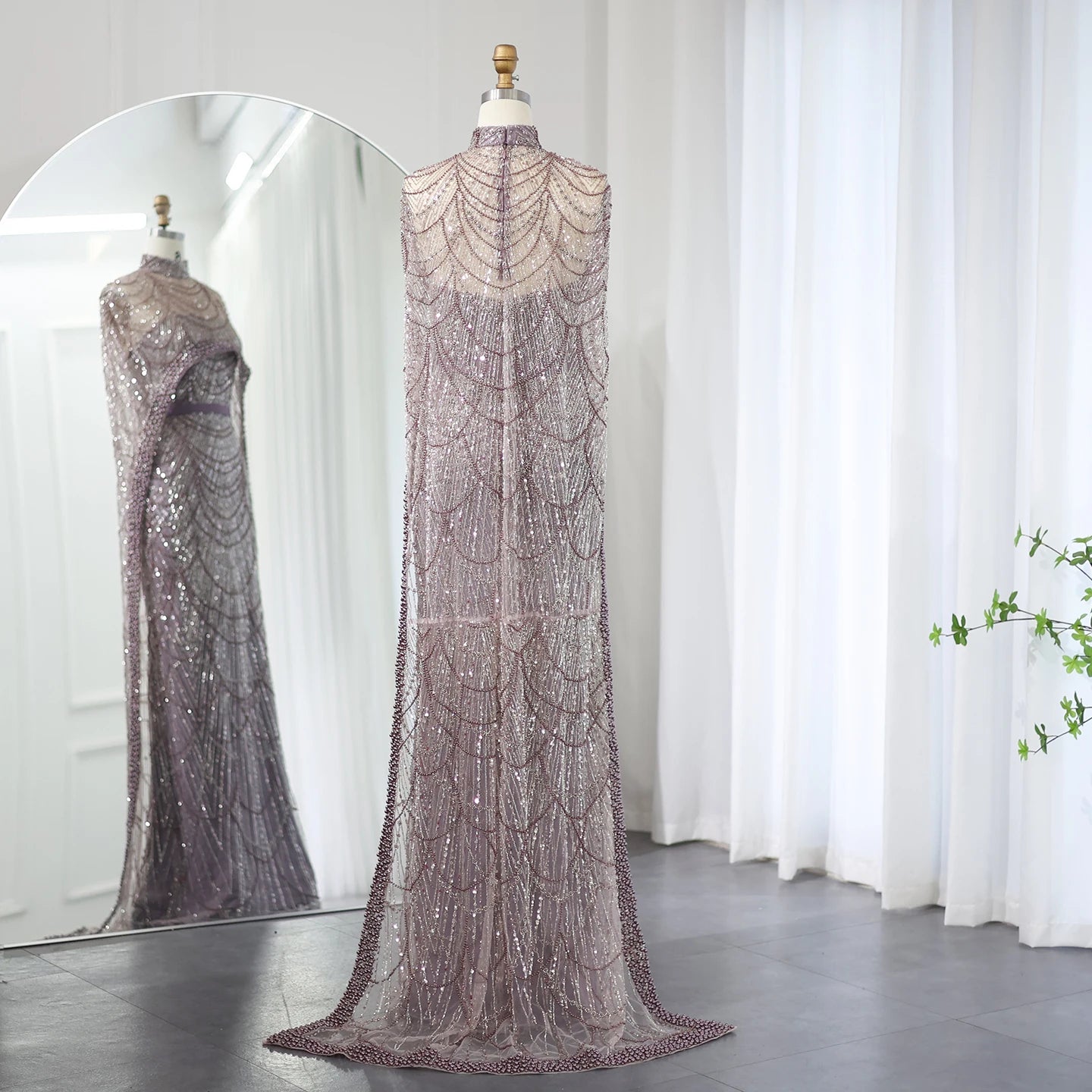 Sharon Said Luxury Pearls Dubai Champagne Evening Dresses