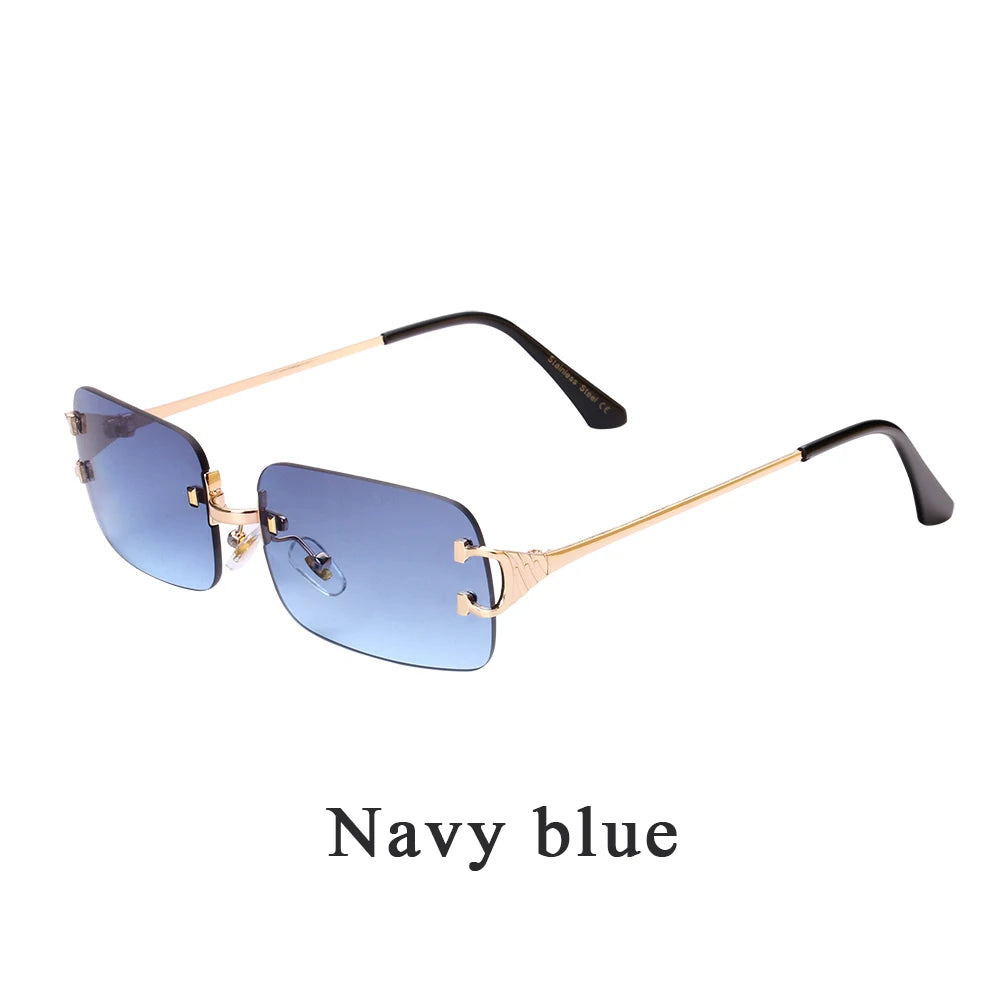 Ruiao 2025 Rimless Square UV400 Sunglasses