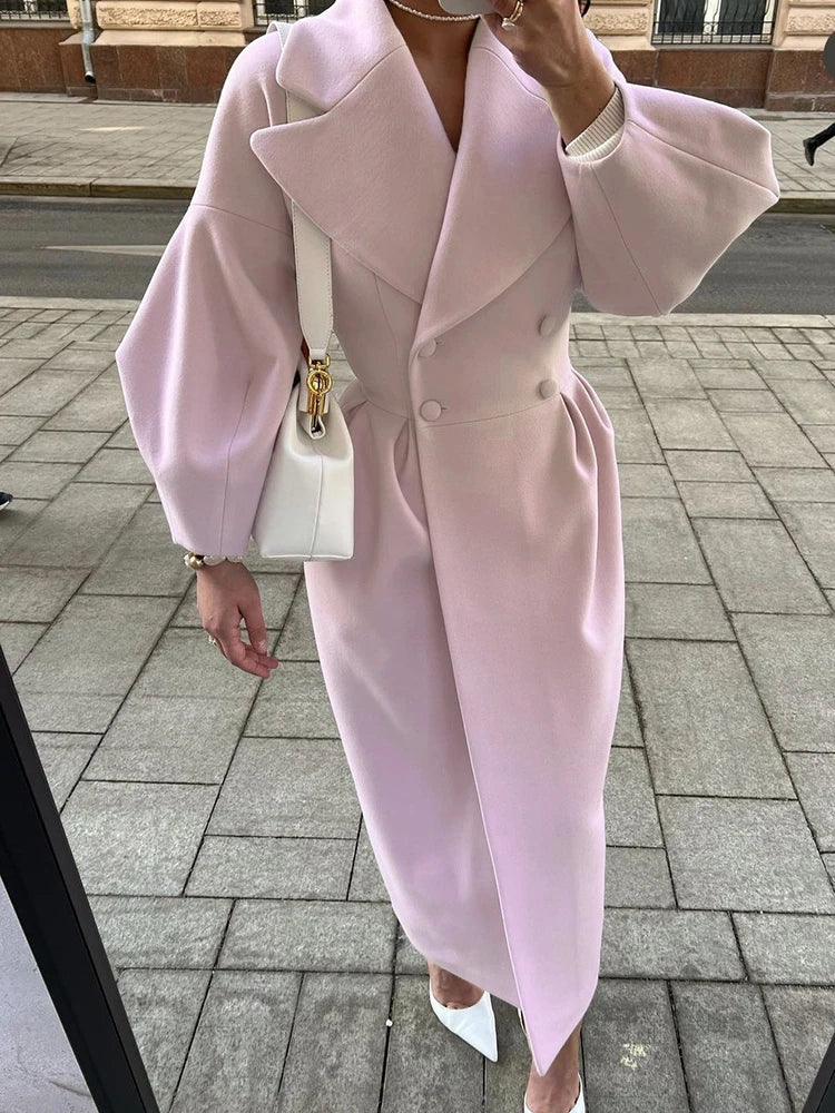 Winter Coat for Women Elegant Lantern Sleeve