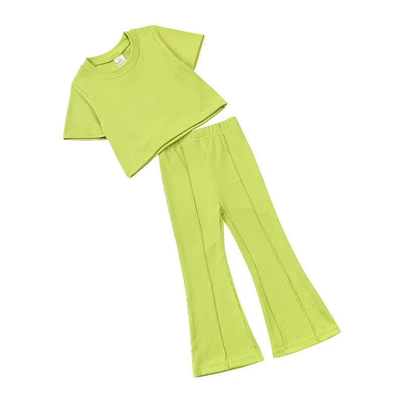 Girls' T-Shirt & Flared Pants Set