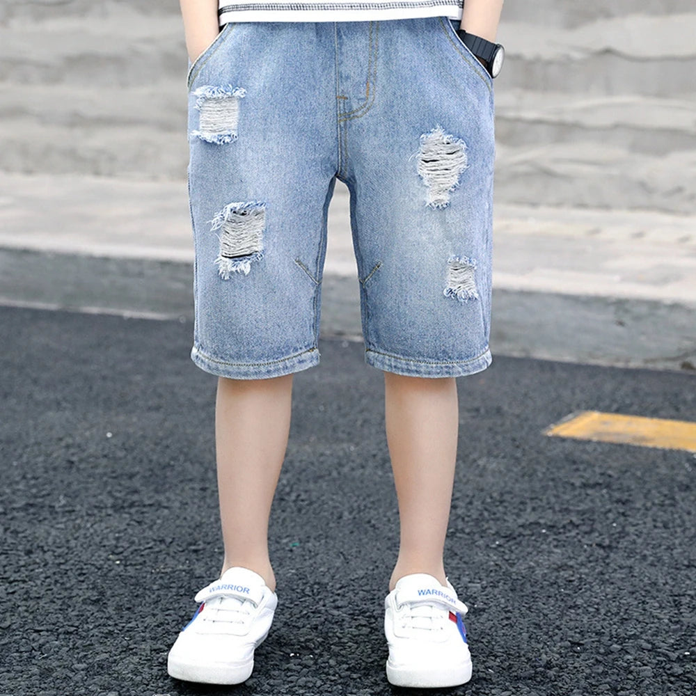 Boys' Casual Ripped Denim Shorts