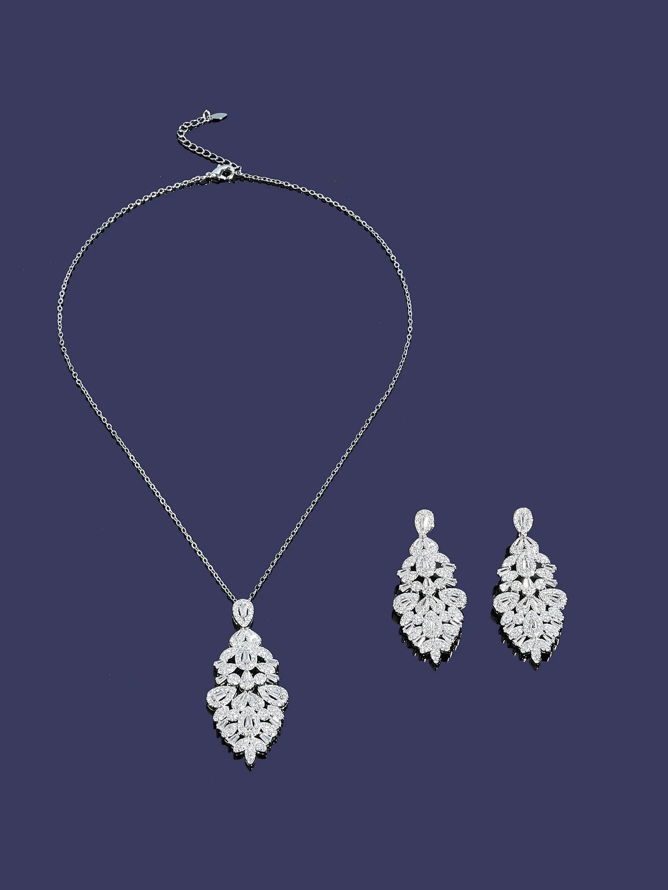 Elegant Water Droplet Cubic Zirconia Set