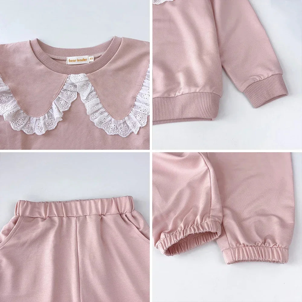 Girls' Bear Leader Sweatshirt & Wide Leg Pants Set