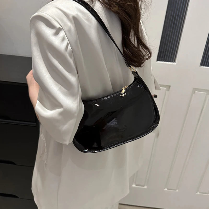 Retro Solid Color PU Leather Shoulder Bag