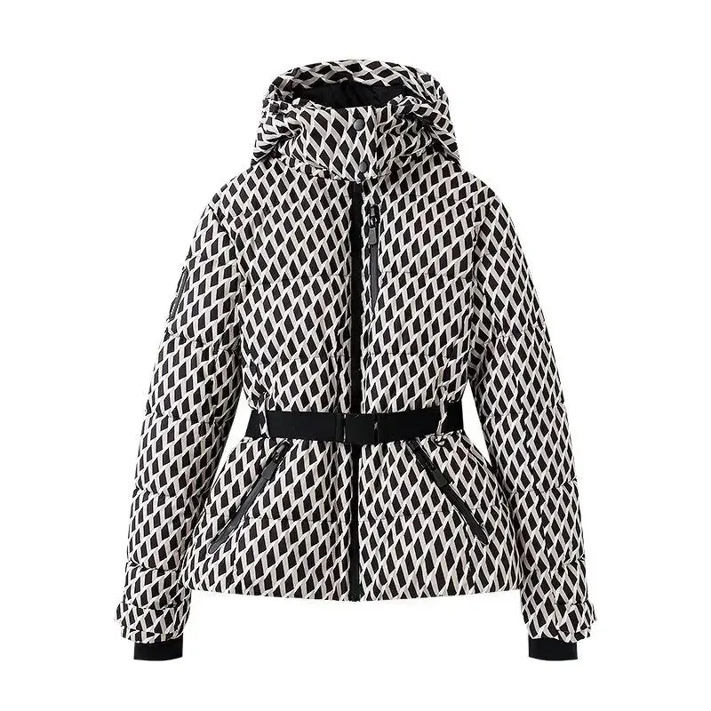 Women's Winter Hooded High Waist Padded Sport Parkas Coats