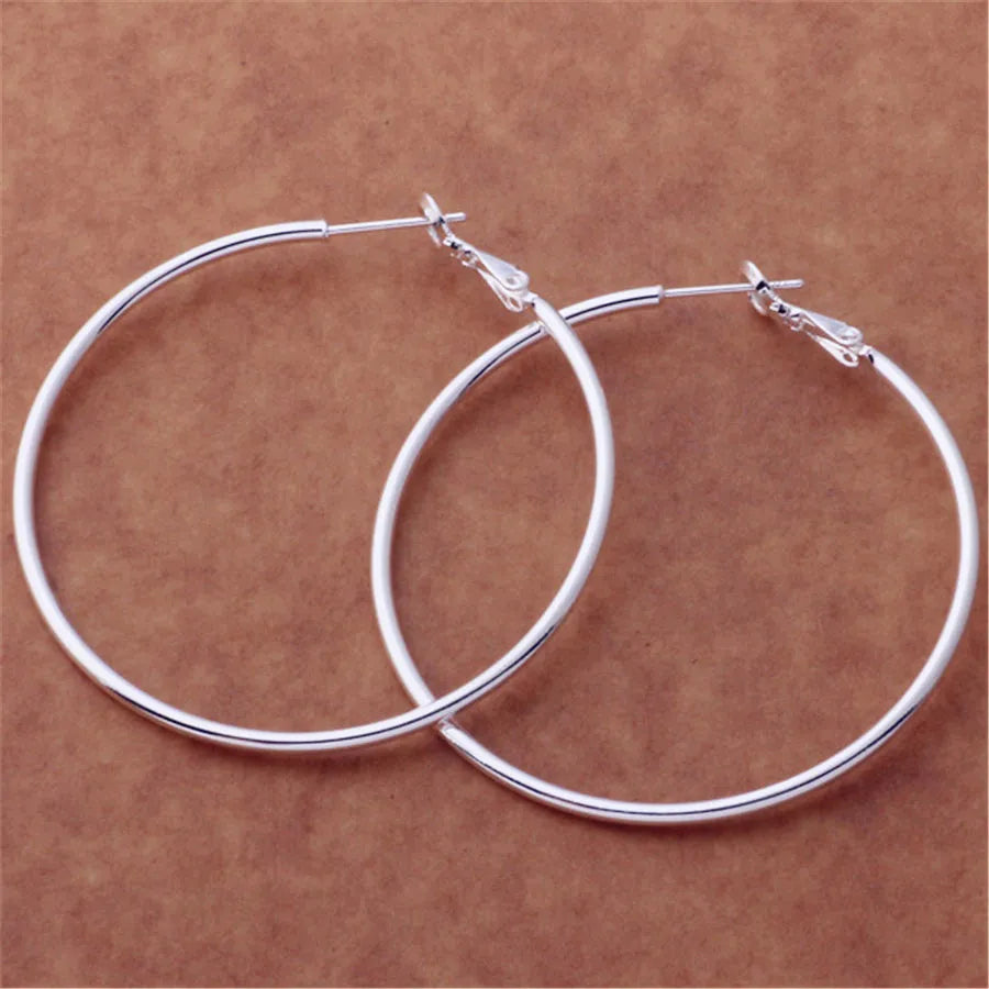 Sterling Silver Big Hoop Earrings
