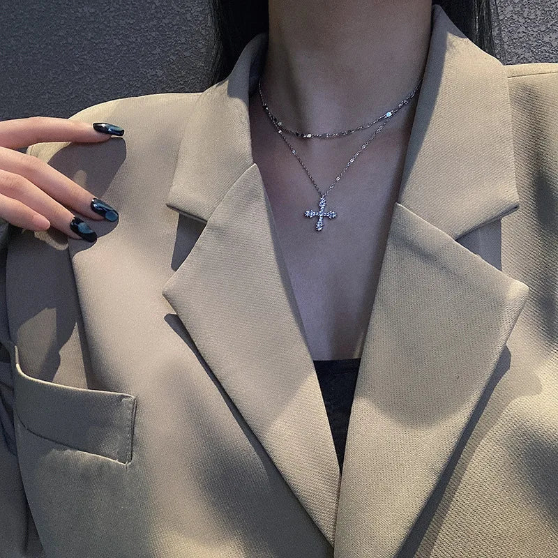 Luxury Heart Shaped Zircon Pearl Necklace