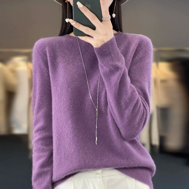 100% Merino Wool Cashmere Sweater for Women