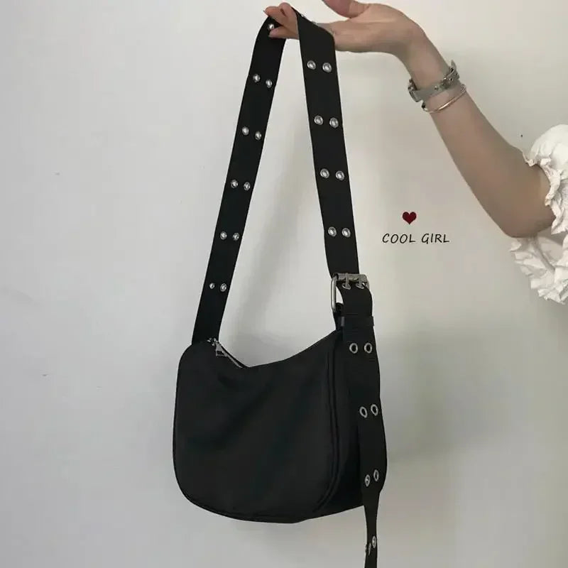 Women's Nylon Bucket Armpit Shoulder Bag