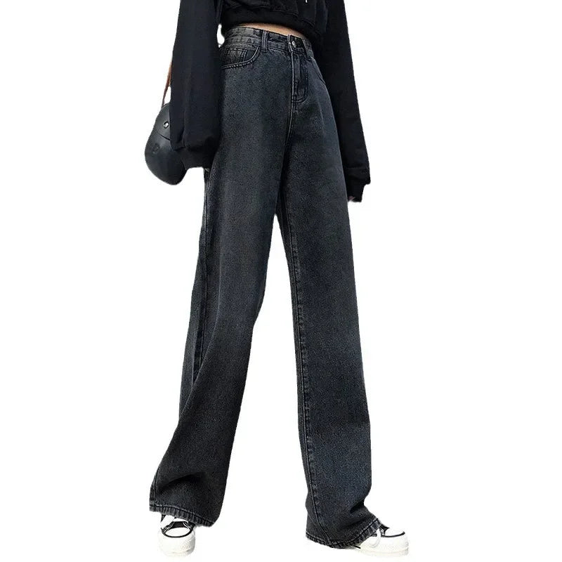 High Waist Straight Leg Bell Bottom Jeans