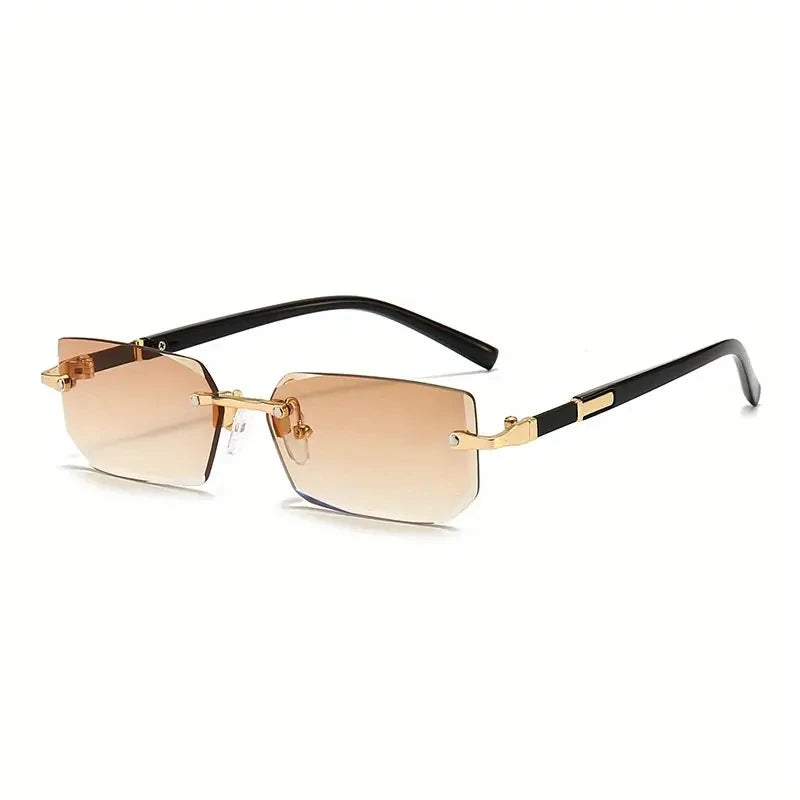 Rimless Rectangle Sunglasses for Men & Women