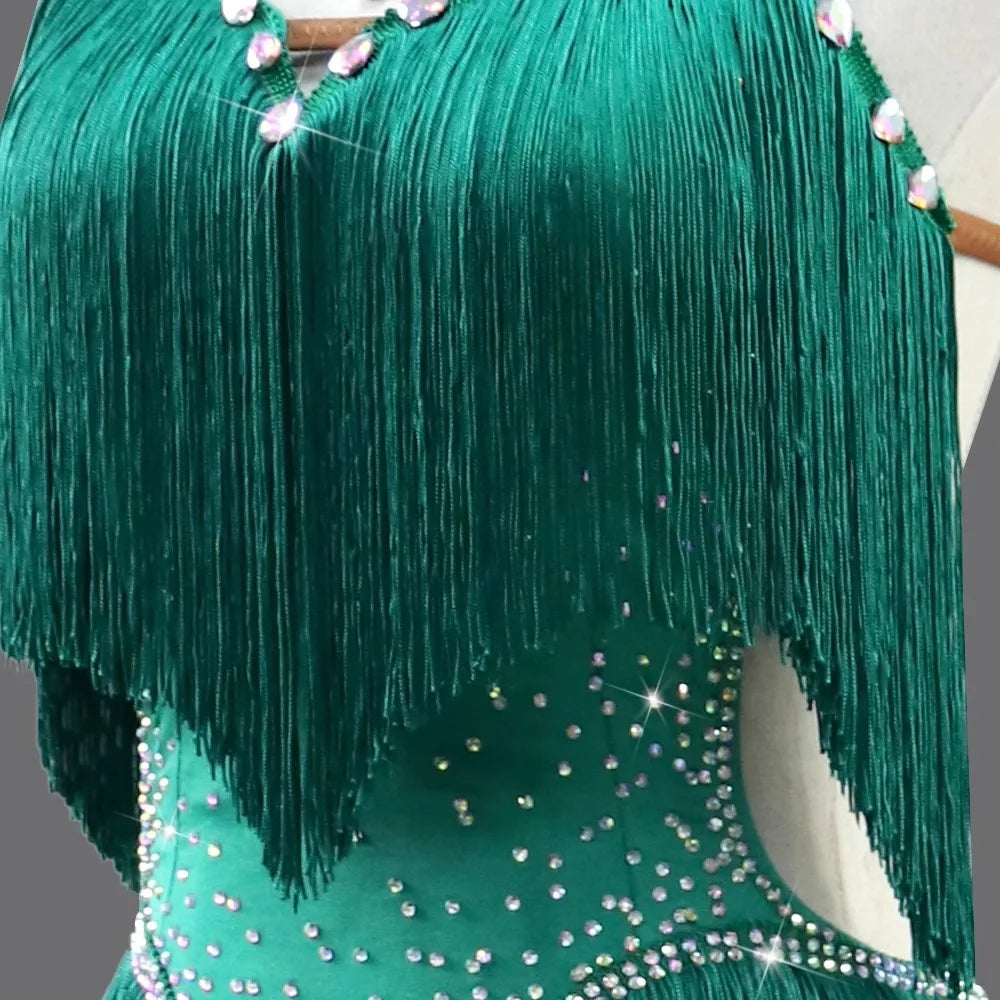 Sexy Latin Dress Women Elegant Dancewear Line Dance Practice Clothes Prom Sport Suit Ballroom Stage Outfit Parties Party Costume