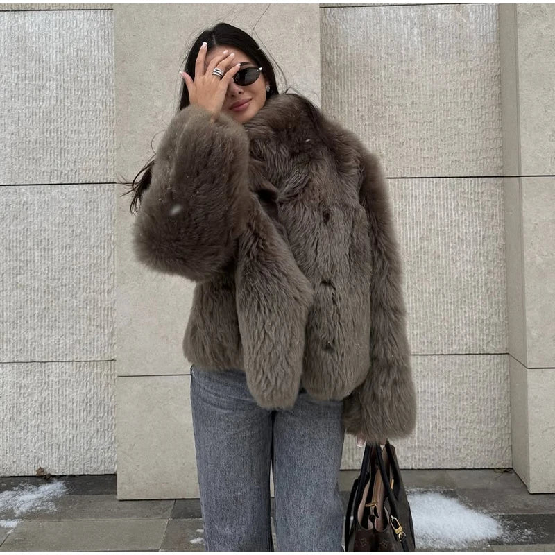 Winter Warm Thick Women Faux Fur Coats