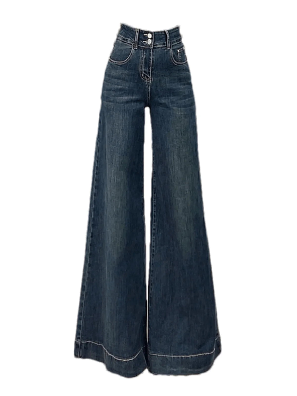 High Waist Wide Leg Retro Jeans