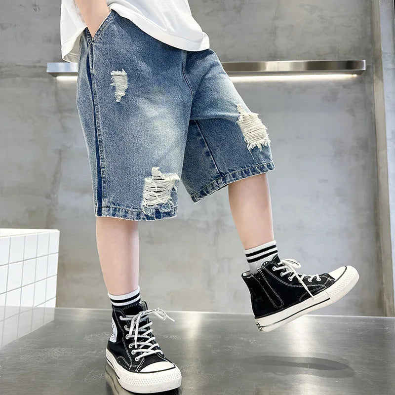 Boys' Korean Style Denim Shorts